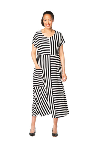 Aida Stripes -mekko, mustavalkoinen