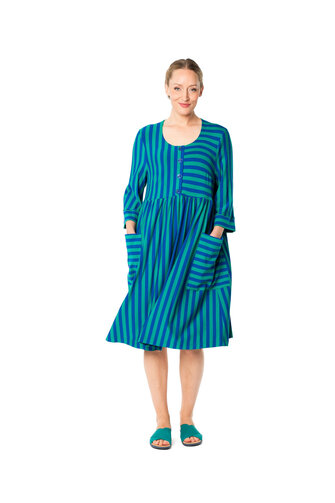 Minerva Stripes -mekko, sini-vihreä