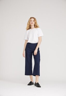 Donna Loose crop trousers, navy