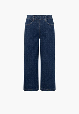 Doona Loose Crop denim trousers, blue sashiko