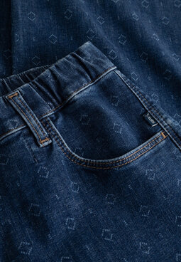 Doona Loose Crop denim trousers, blue sashiko