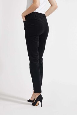 Kelly Regular Velvet -trousers, black