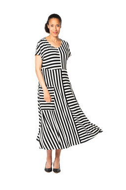Aida Stripes -mekko, mustavalkoinen