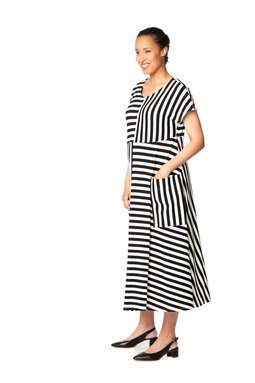 Aida Stripes -mekko, mustavalkoinen
