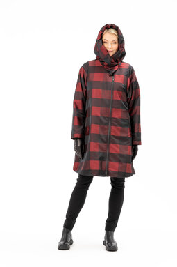 Sandra Sky quilted coat, red