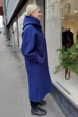 Eleonoora Solid Wool -villakangastakki, coboltin sininen