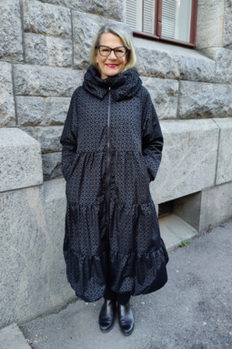 Juliette Long Ebano quilted coat