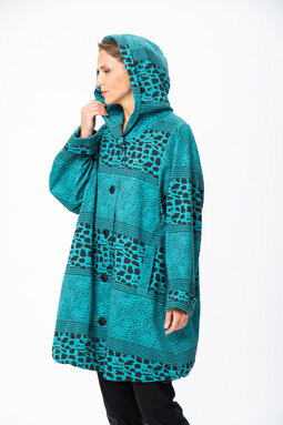 Carmen Sora spring coat, turquoise