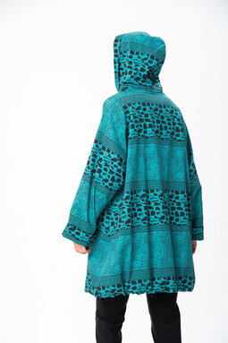 Carmen Sora spring coat, turquoise