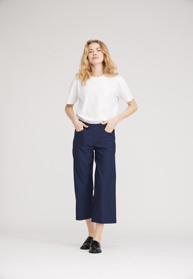 Donna Loose crop trousers, navy