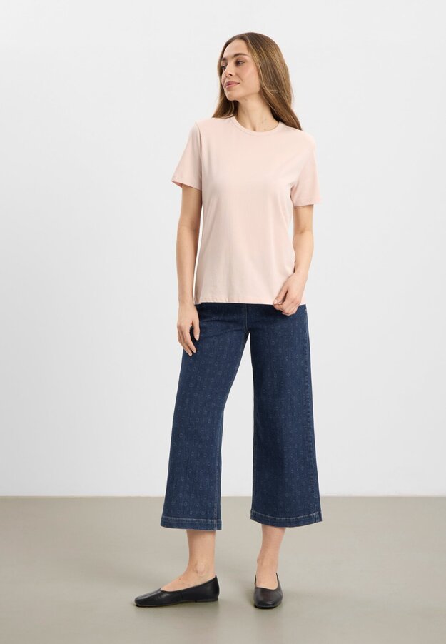Doona Loose Crop denim trousers, blue sashiko