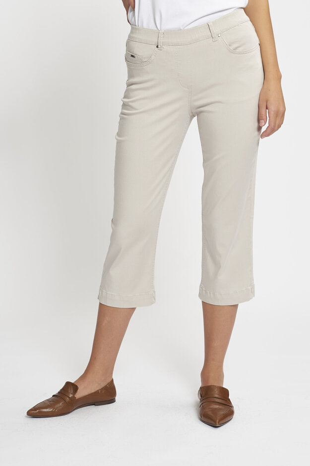 Hannah Regular Capri -trousers, grey sand