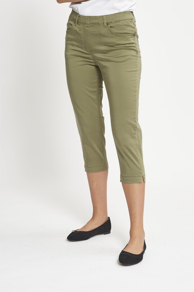 Hannah Regular Capri -trousers, khaki