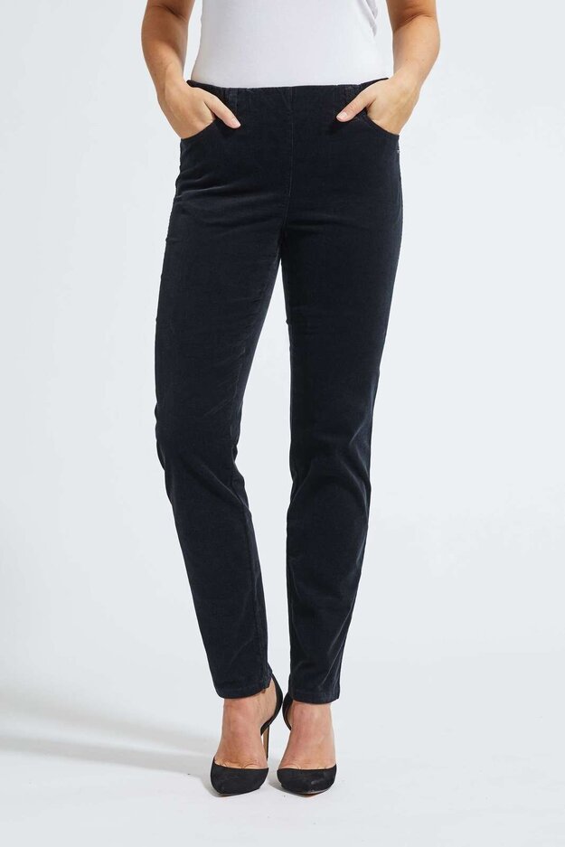 Kelly Regular ML Corduroy -trousers, black