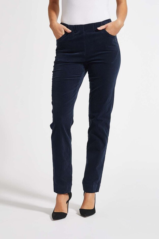Kelly Regular Velvet -trousers, navy