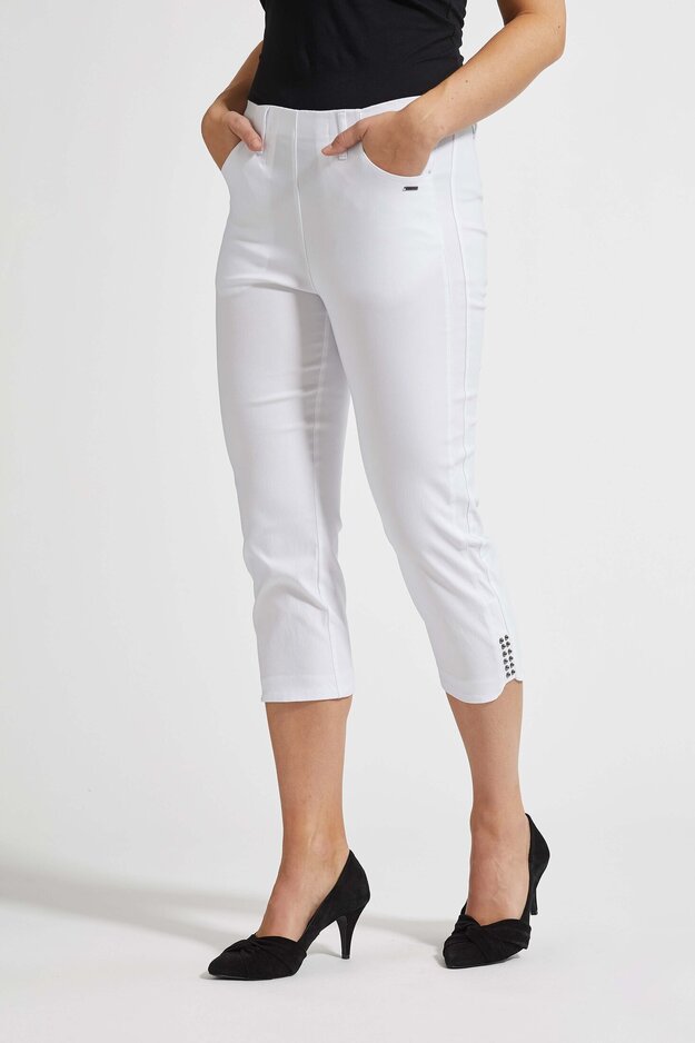 Dora Regular Capri -trousers, white