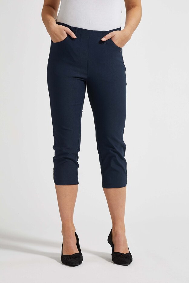 Dora Regular Capri -trousers, navy