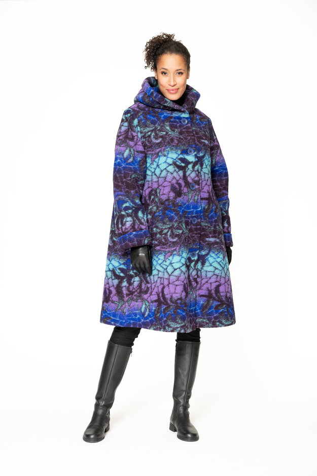 Leila Mosaic woolen coat