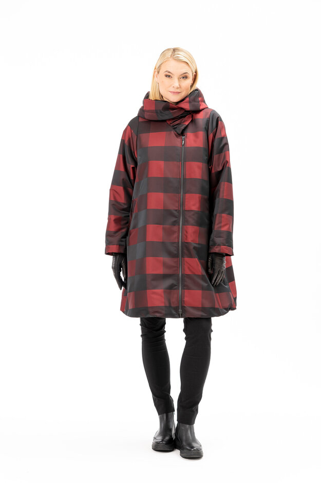Sandra Sky quilted coat, red
