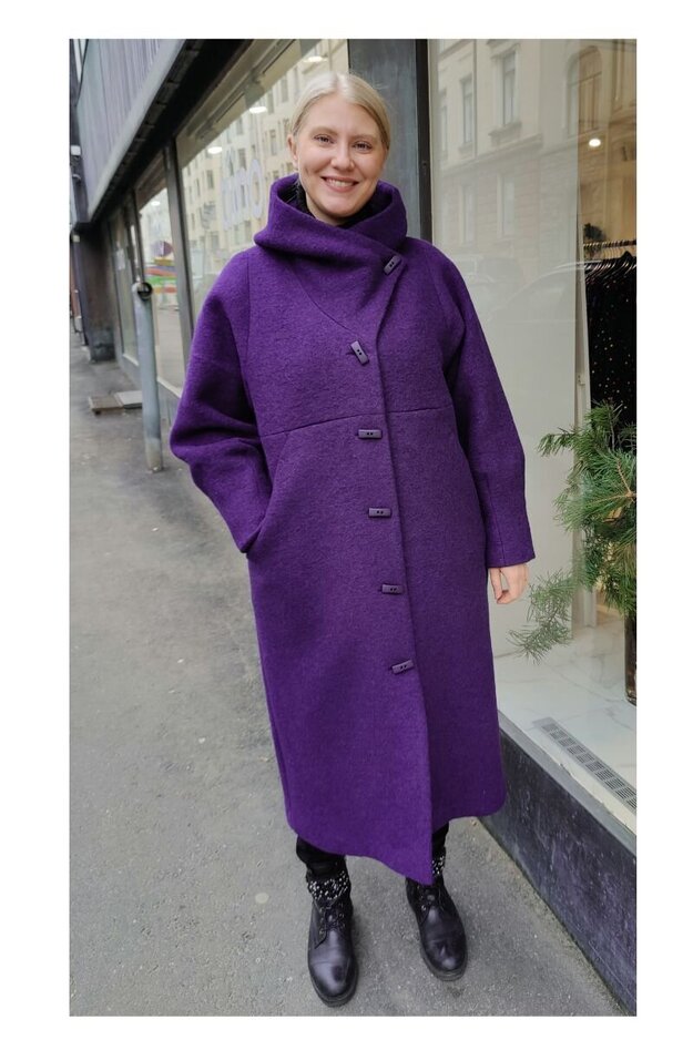 Eleonoora Solid Wool -villakangastakki, lila