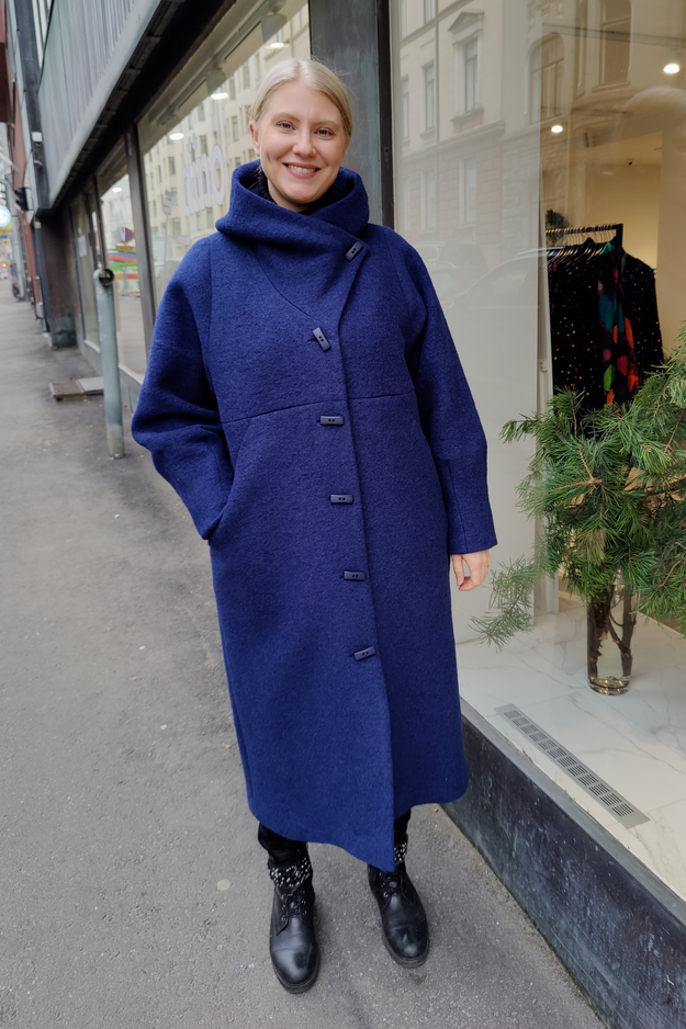 Eleonoora Solid Wool -villakangastakki, coboltin sininen
