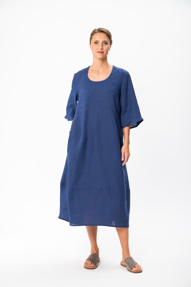Noriko Lino dress, blue