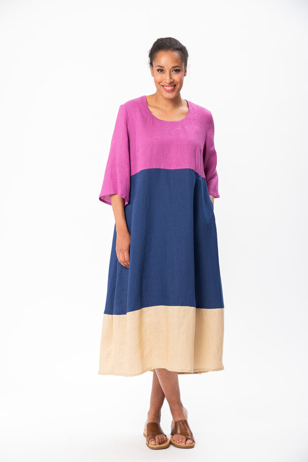 Noriko Lino dress, multicolour